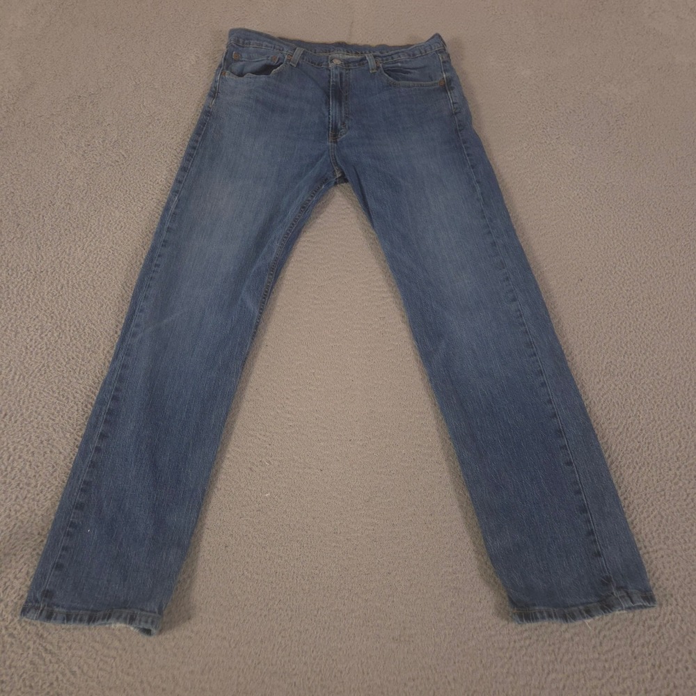 Levi's Jeans Mens 36x32 Blue 505 Regular Fit Straight Leg Stretch Denim Pants